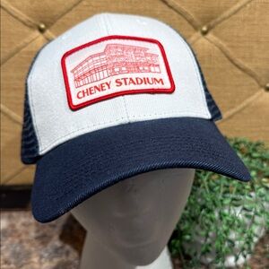 Cheney Stadium White and Black Trucker Hat